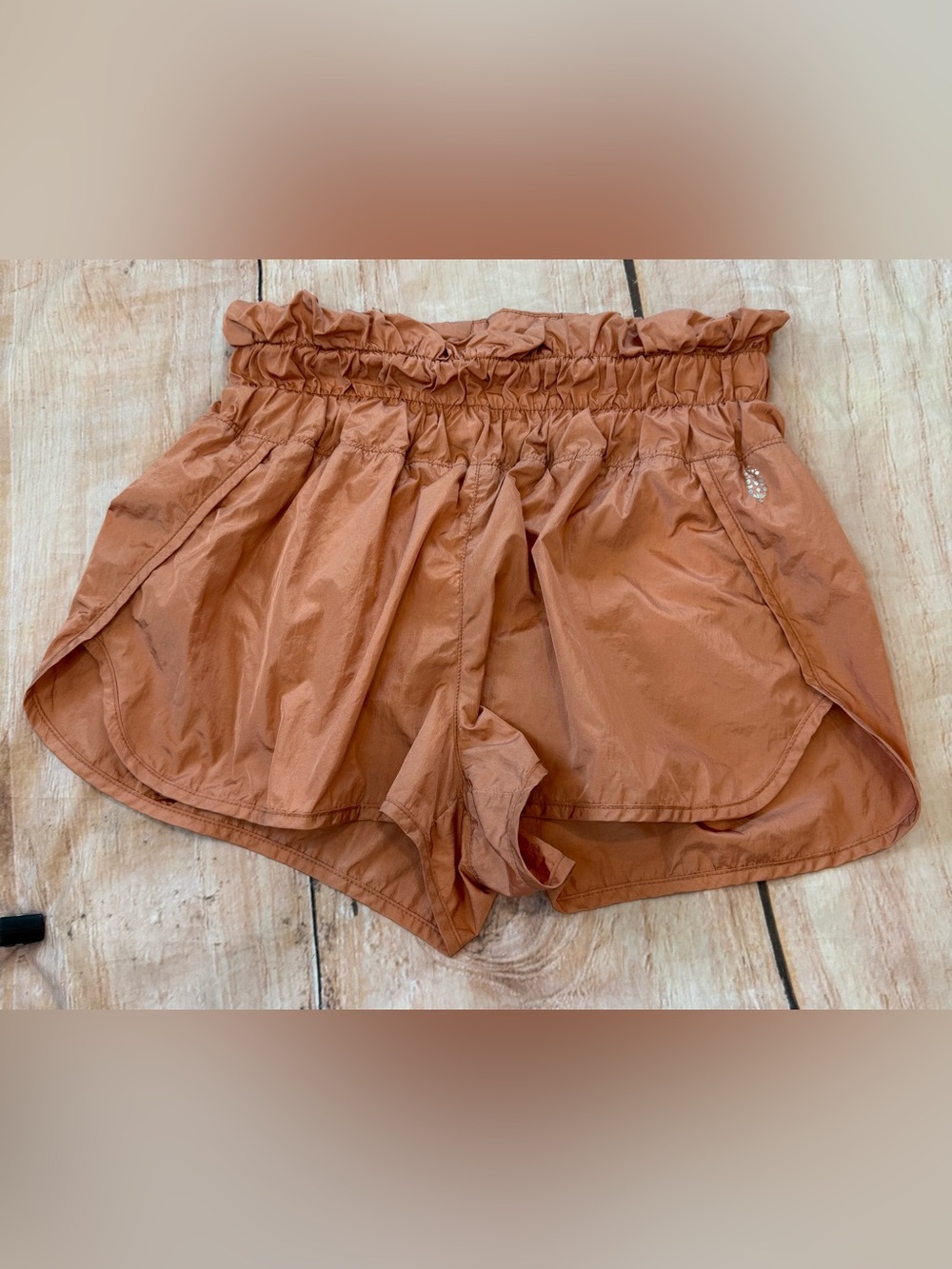 FP Movement Free People Womens Peach The Way Home Athletic Shorts Medium Pull On